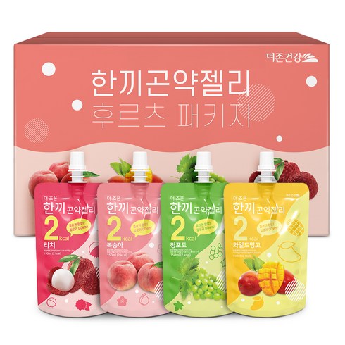 2023년 가성비 최고 곤약젤리 - 더존건강 한끼곤약젤리 복숭아 150ml x 7p + 와일드 망고 150ml x 7p + 청포도 150ml x 7p + 리치 150ml x 7p 세트, 4200ml, 1세트