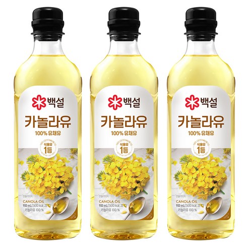 백설카놀라유900 - 백설 카놀라유, 900ml, 3개