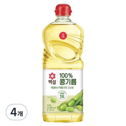 백설콩기름 - 백설 콩기름, 1.5L, 4개