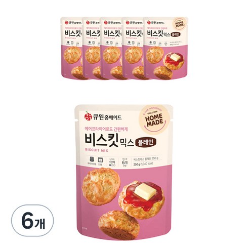 큐원 홈메이드 비스킷믹스 플레인, 6개, 250g