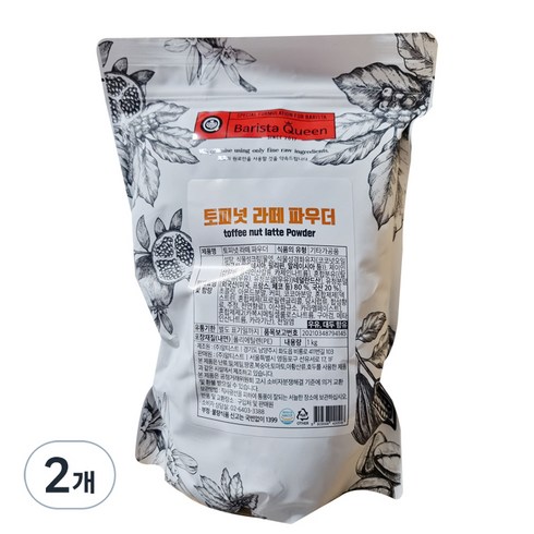 바리스타퀸 토피넛 라떼 파우더, 1kg, 1개입, 2개