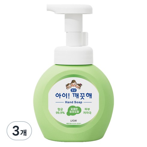 손세정제3입 - 아이깨끗해 향균 폼 핸드워시 청포도향, 250ml, 3개