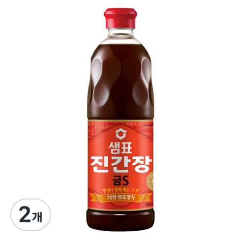 샘표 진간장 금S, 860ml, 2개