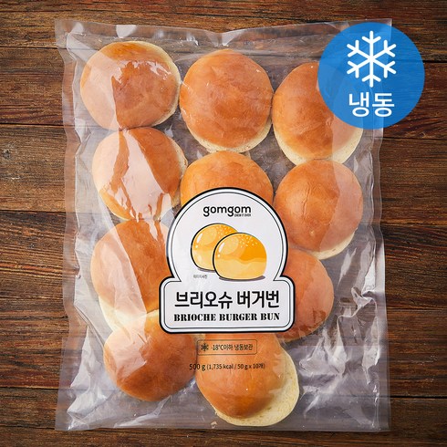 햄버거빵 - 곰곰 브리오슈 버거번 (냉동), 500g, 1개