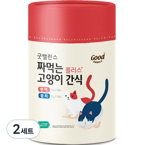 짜먹는고양이간식 - 굿밸런스 고양이 짜먹는 간식 플러스 60p, 혼합맛(참치/연어), 12g, 2세트