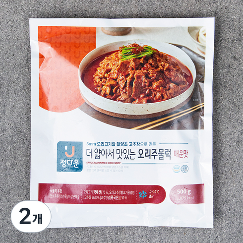 정다운 더 얇아서 맛있는 오리주물럭 매운맛, 2개, 500g