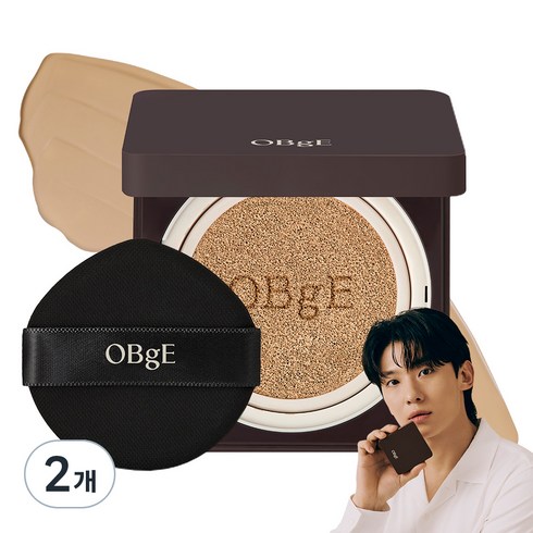 OBge 퍼펙트 옴므 쿠션 SPF50+ PA+++ 15g, 2호 베이지, 2개