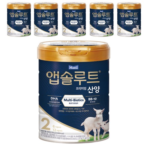 앱솔루트산양2단계 - 앱솔루트 프리미엄 산양 분유 2단계, 750g, 6개