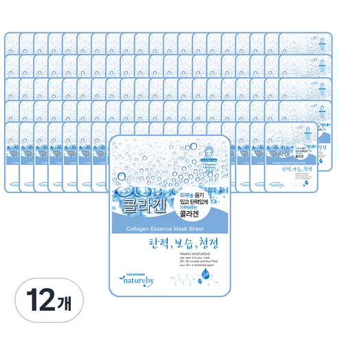 콜라겐벨벳마스크 - 네이처바이 에센스 마스크팩 콜라겐 23g, 30매입, 12개