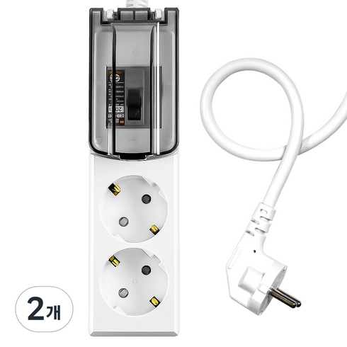써지오 고용량 배선차단 멀티탭 2구 WI-MC1626, 5m, 화이트 + 블랙, 2개