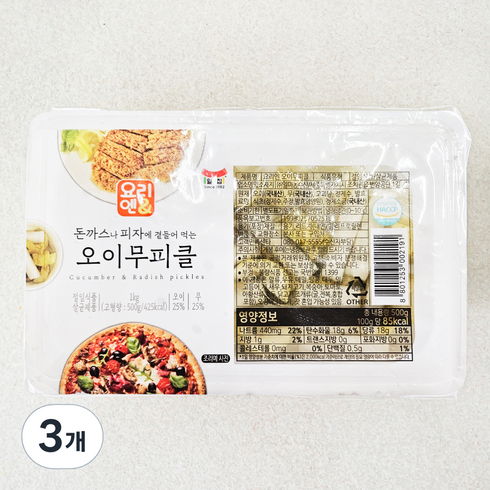 일가집 요리엔 오이무피클, 1kg, 3개