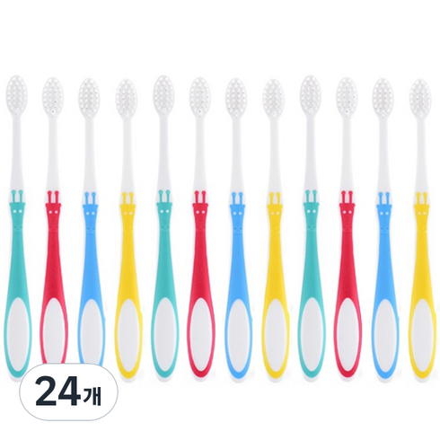 미소덴탈 기린 이중슬림모 유아 칫솔 7세~11세, 랜덤발송, 24개, 1개입