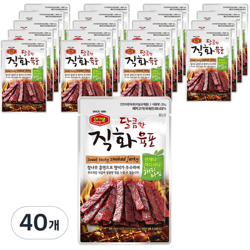 2023년 가성비 최고 머거본일품육포 - 머거본 달콤한 직화육포, 20g, 40개