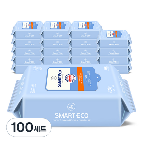 스마트에코 비바체 물티슈 리필형, 100매, 100세트
