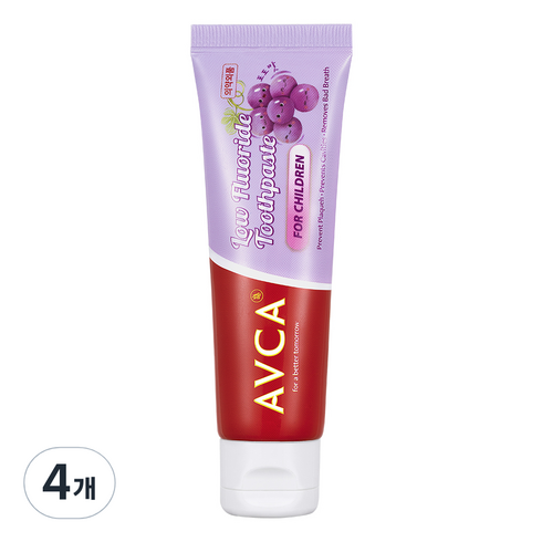 아브카 어린이 치약 포도향, 60ml, 4개