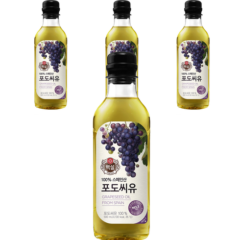 백설 포도씨유, 500ml, 4개