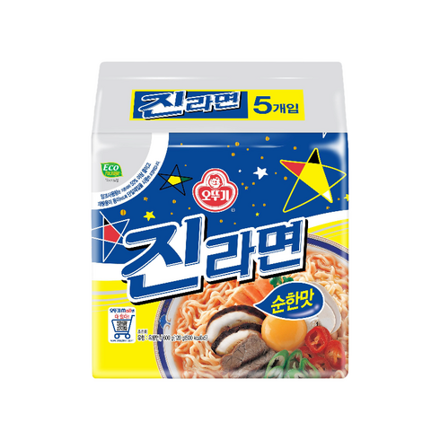 진라면순한맛 - 오뚜기 진라면 순한맛, 5개