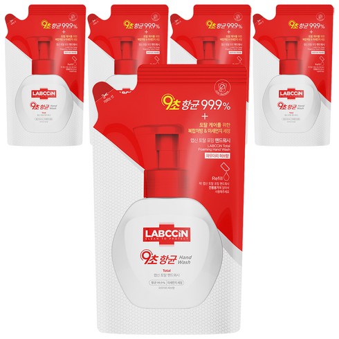 랩신 토탈 포밍 핸드워시 파우더리허브향 리필, 450ml, 5개
