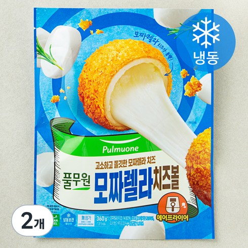 치즈볼 - 풀무원 모짜렐라 치즈볼 (냉동), 360g, 2개