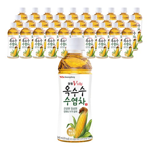 마시면기운차 340ml x 40병 - 광동 V라인 옥수수 수염차, 340ml, 40개