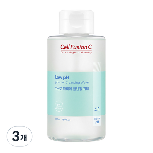 셀퓨전씨 약산성 패리어 클렌징워터, 3개, 500ml