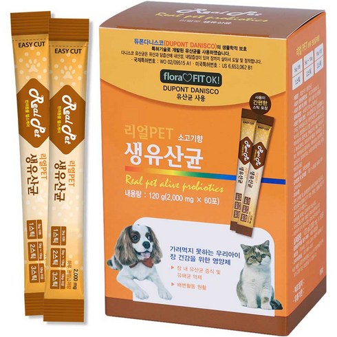 2023년 가성비 최고 고양이유산균 - 리얼펫 강아지 고양이 생유산균 영양제 60포, 1개