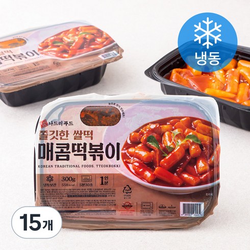 나드리푸드 매콤 떡볶이 (냉동), 300g, 15개