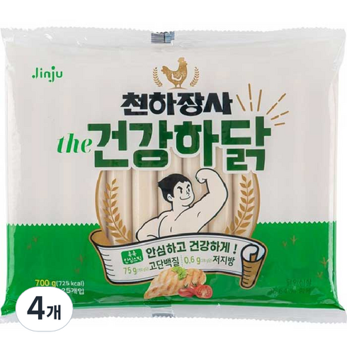진주햄 천하장사 더 건강하닭 소시지, 700g, 4개