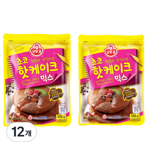 오뚜기 쵸코 핫케이크 믹스, 500g, 12개