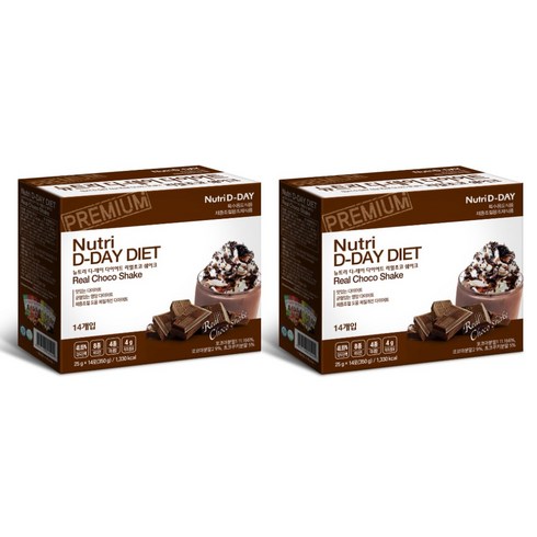 뉴트리디데이 다이어트 쉐이크 리얼초코 14포, 350g, 2개