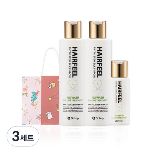 닥터탑 실크 피브로인 헤어필3x 헤어트리트먼트 190ml x 2p + 55ml + 쇼핑백 랜덤발송, 3세트