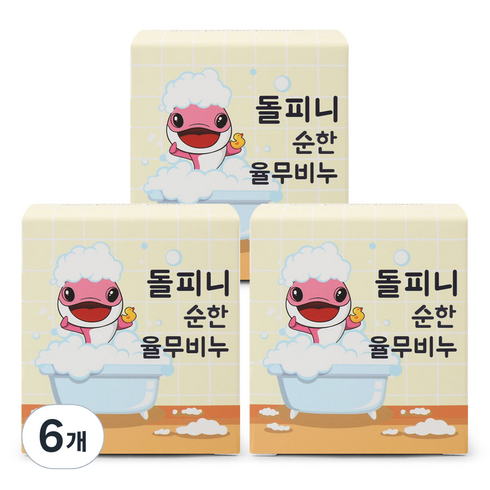 돌피니 순한 율무 비누, 100g, 6개