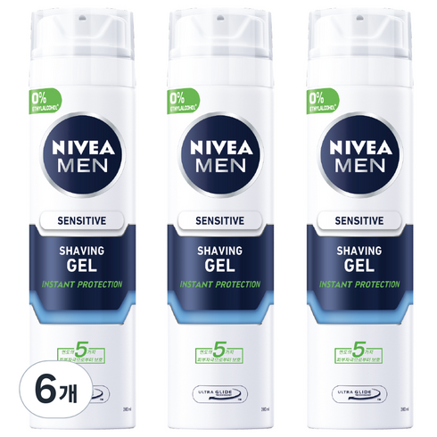 니베아 맨 센서티브 쉐이빙 젤, 200ml, 6개