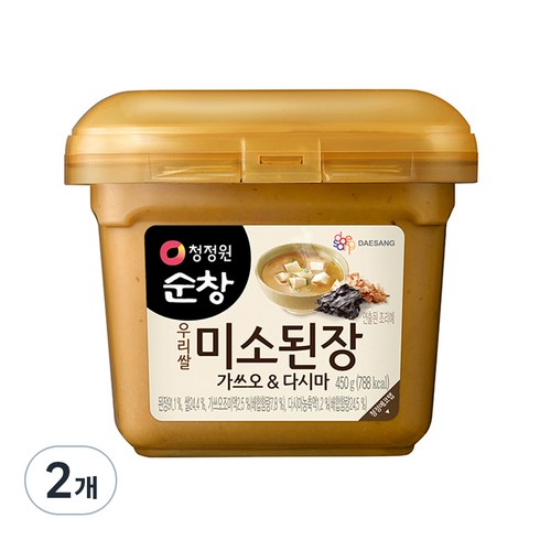 대상 청정원 미소된장 가쓰오&다시마, 450g, 2개