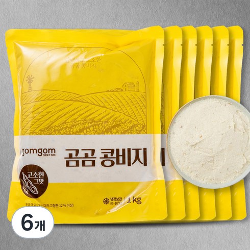 콩비지 - 곰곰 콩비지, 1kg, 6개