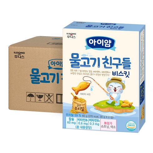 아이얌 물고기 친구들 비스킷 30g x 2p, 우리밀, 60g, 10개