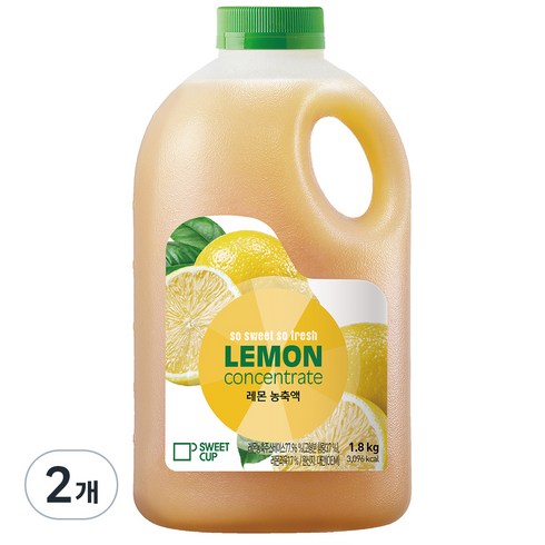 레몬퓨레 - 스위트컵 레몬농축액 1.8kg, 1.5L, 2개