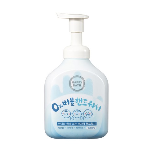 해피바스 제로퍼센트 버블 핸드워시 무향, 500ml, 1개