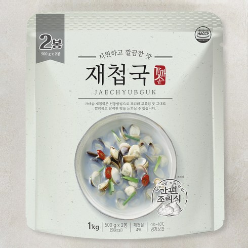 재첩국 - 시원하고 깔끔한맛 재첩국 2입 냉장, 1kg, 1개