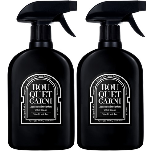 부케가르니 딥 블랙 섬유탈취제, 500ml, 화이트머스크, 2개