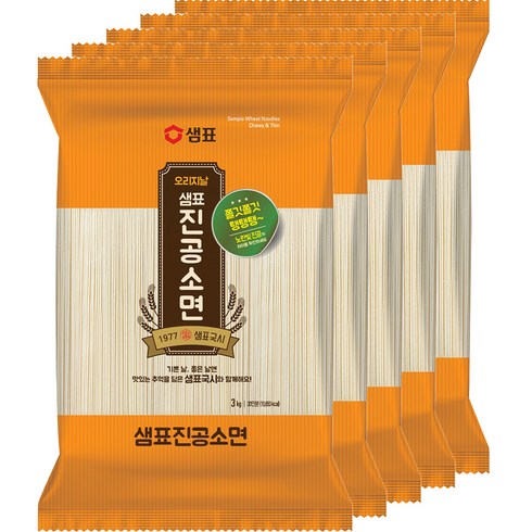 샘표 오리지날 진공소면, 3kg, 5개