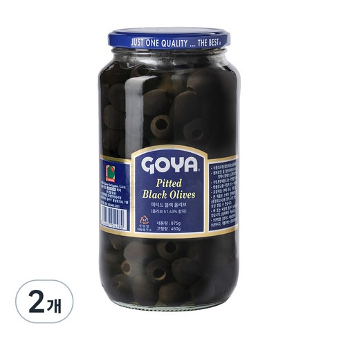 고야 대용량 피티드 블랙 올리브, 875g, 2개