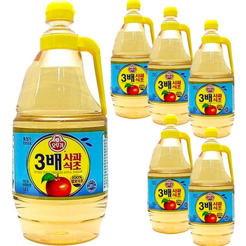 3배식초 - 오뚜기 3배 사과식초, 1.8L, 6개