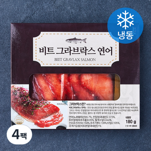 선도 노르웨이 비트 그라브락스 연어 (냉동), 180g, 4팩