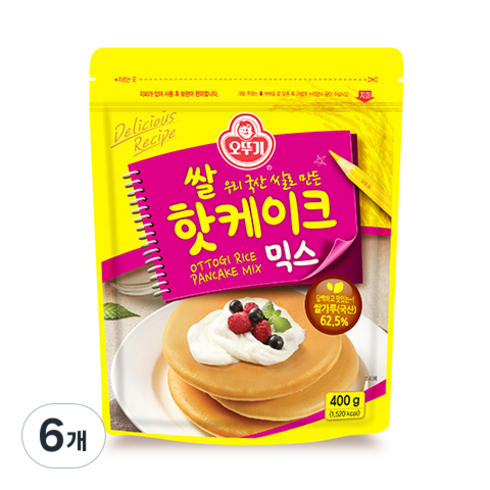 오뚜기 쌀핫케이크 믹스, 400g, 6개