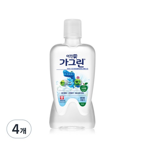 어린이가글 - 가그린 어린이 에프 사과 유아구강세정제, 380ml, 4개