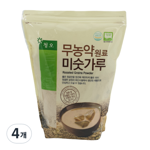 청오미숫가루 - 청오건강 무농약 원료 미숫가루, 1kg, 4개