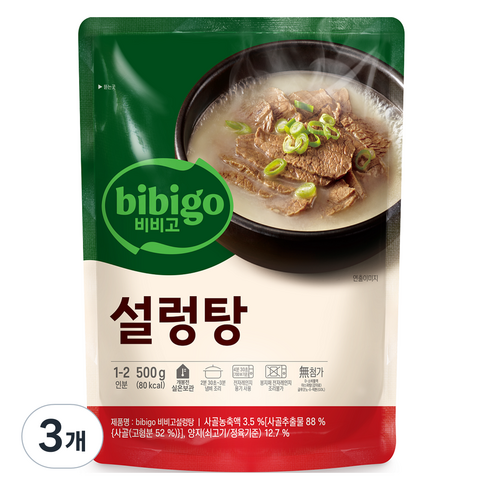 설렁탕 - 비비고 설렁탕, 500g, 3개