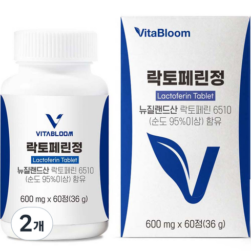 비타블룸 초유 락토페린정 36g, 60정, 2개