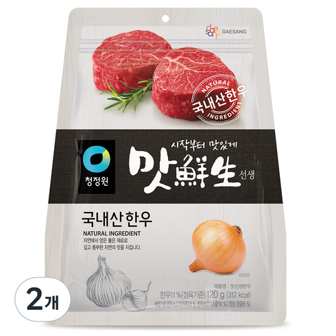 산들애 - 대상 청정원 맛선생 한우 양념 분말, 120g, 2개